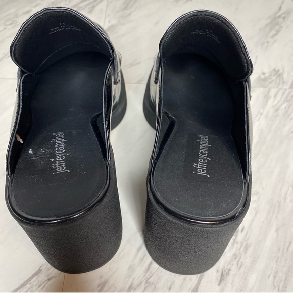 Jeffrey Campbell Kerri Black Patent Leather Heeled Loafer Mule 9 1/2 - Picture 13 of 16
